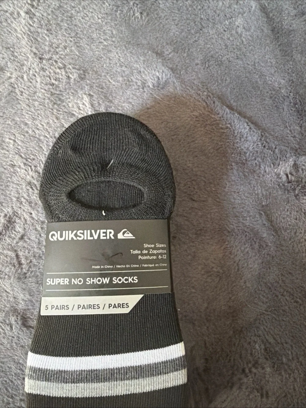 Quiksilver Men’s Black, White & Gray Low-Cut No-Show Socks - 5 Pack
